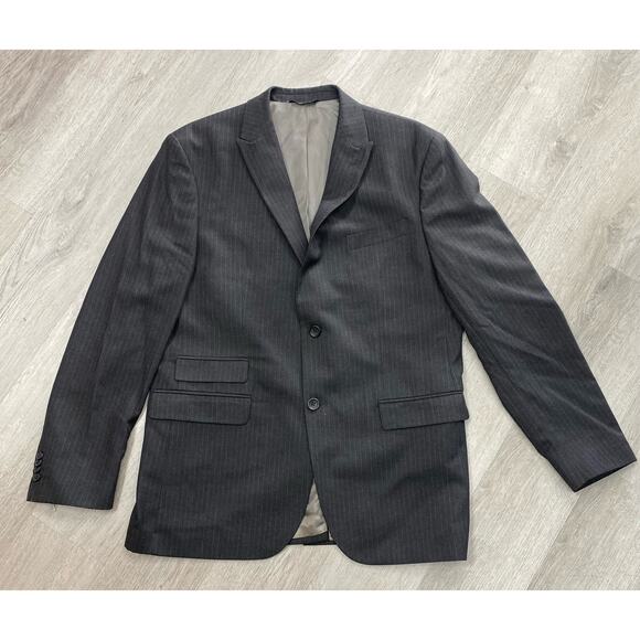 Banana Republic Men's 44R 2-Button Charcoal Pin Stripe Sport Coat Blazer Jacket - Picture 1 of 7